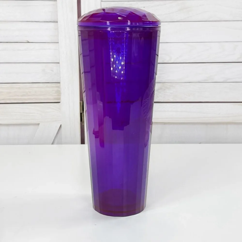 Starbucks Kaleidoscope Iridescent Purple‎ Dome Lid Acrylic Tumbler Purple 24oz